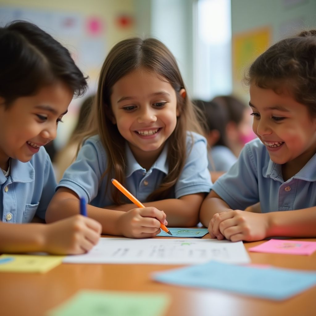 Niños aprendiendo conceptos financieros